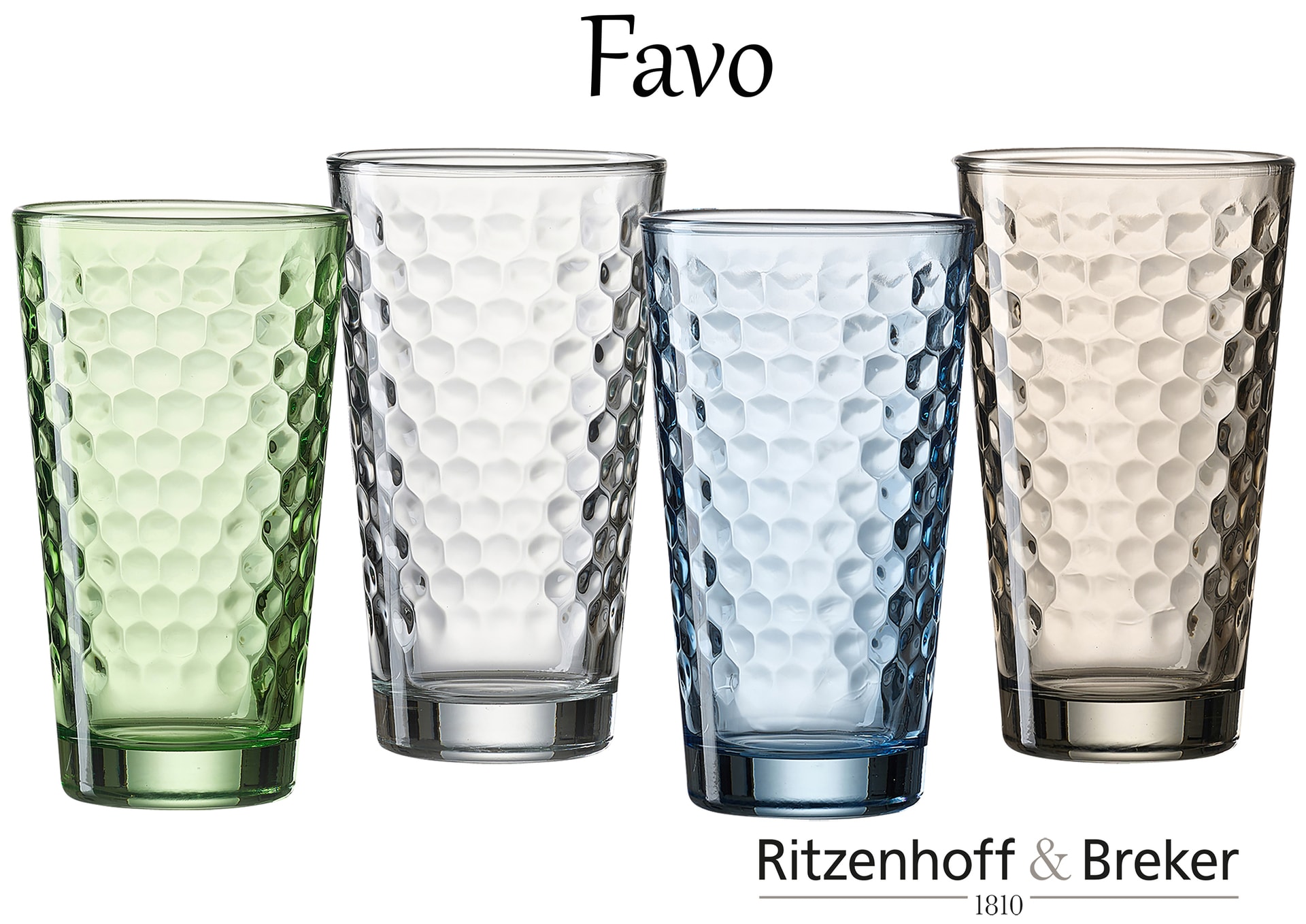 Ritzenhoff & Breker Longdrinkglas FAVO 6er Set 400 ml grün Glas