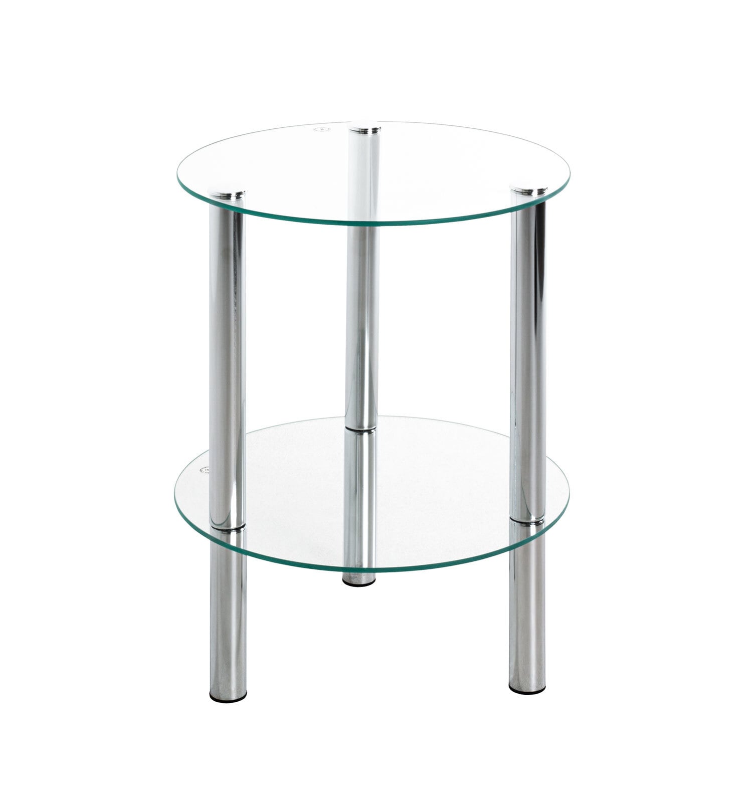 Beistelltisch rund 47 cm Glas Chrom