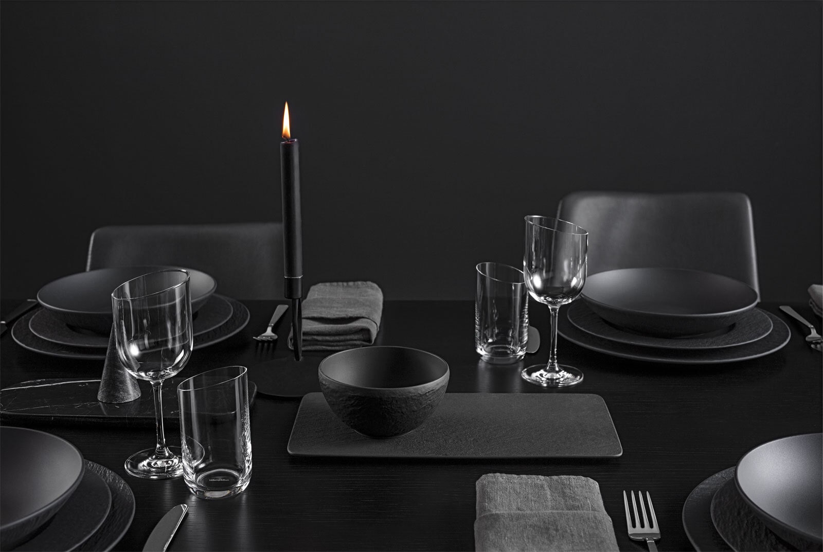 Villeroy & Boch Reisschüssel MANUFACTURE ROCK BLANC 4er Set schwarz