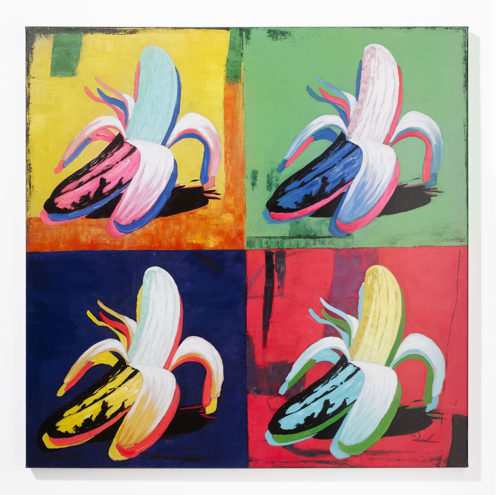 casaNOVA Wandgemälde BANANEN 100 x 100 cm 