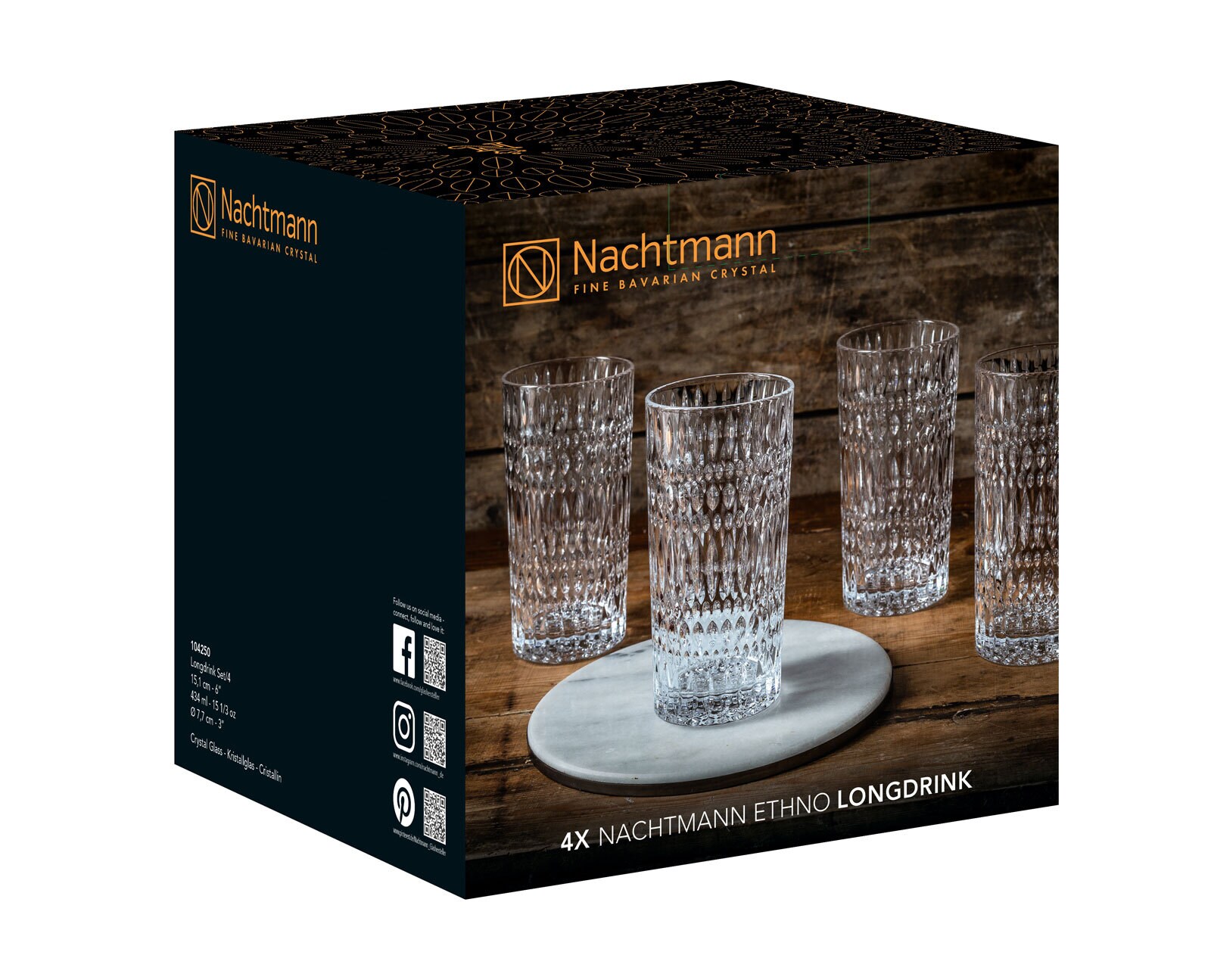 Nachtmann Longdrinkglas ETHNO 4er Set - je 434 ml