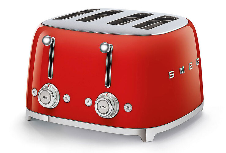 SMEG Toaster 4-Schlitz Retro rot