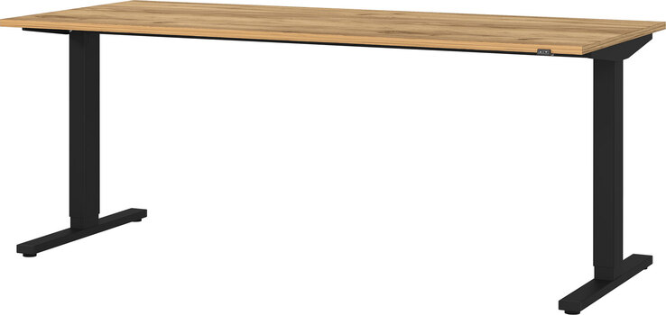Schreibtisch AGENDA Höhenverstellbar 180 x 80 cm Graphit/ Navarra Eiche