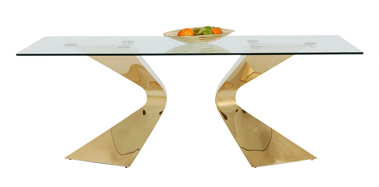 KARE DESIGN Esstisch GLORIA 100 x 200 cm goldfarbig