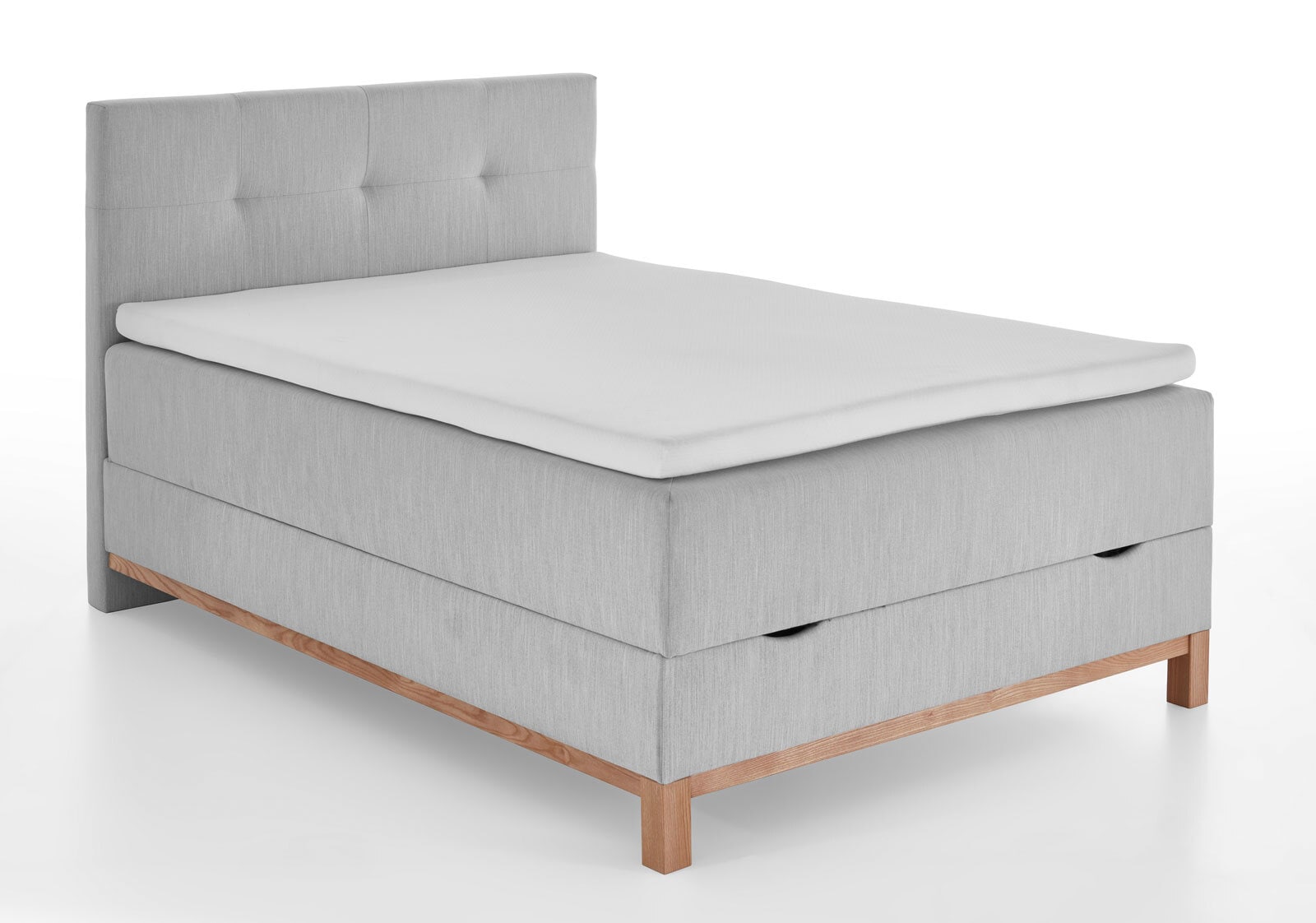 Boxspringbett CATANIA 120 x 200 cm hellgrau