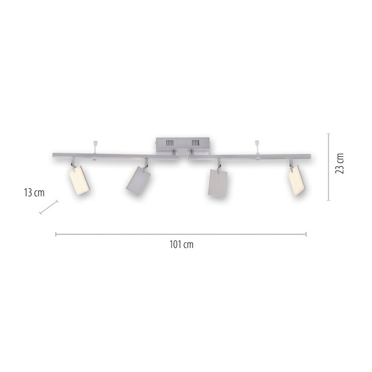 Paul Neuhaus LED Deckenlampe mit 4 Spots PURE-MIRA alufarbig