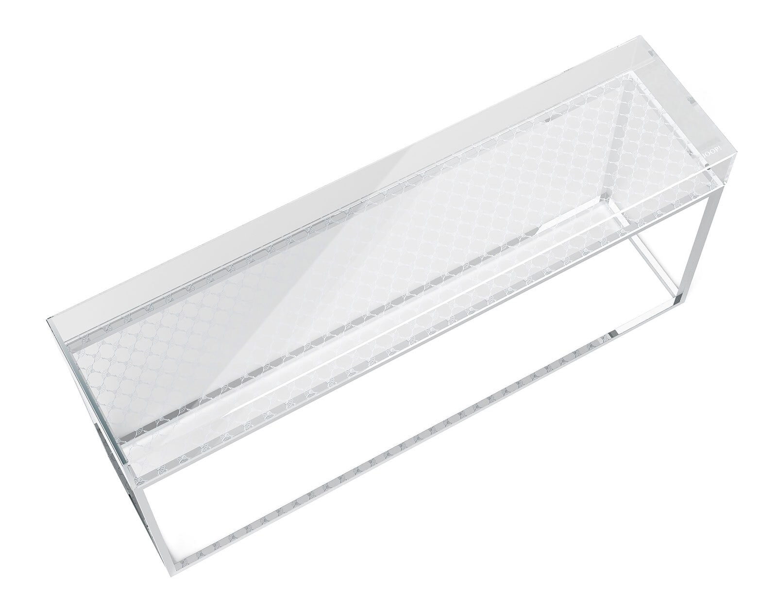 JOOP! Regal CUBE 120 x 56 cm silberfarbig / Glas Optiwhite