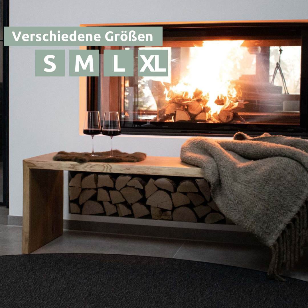 holz4home Massivholzbank 40 x 45 cm Eiche geölt mit Baumkante