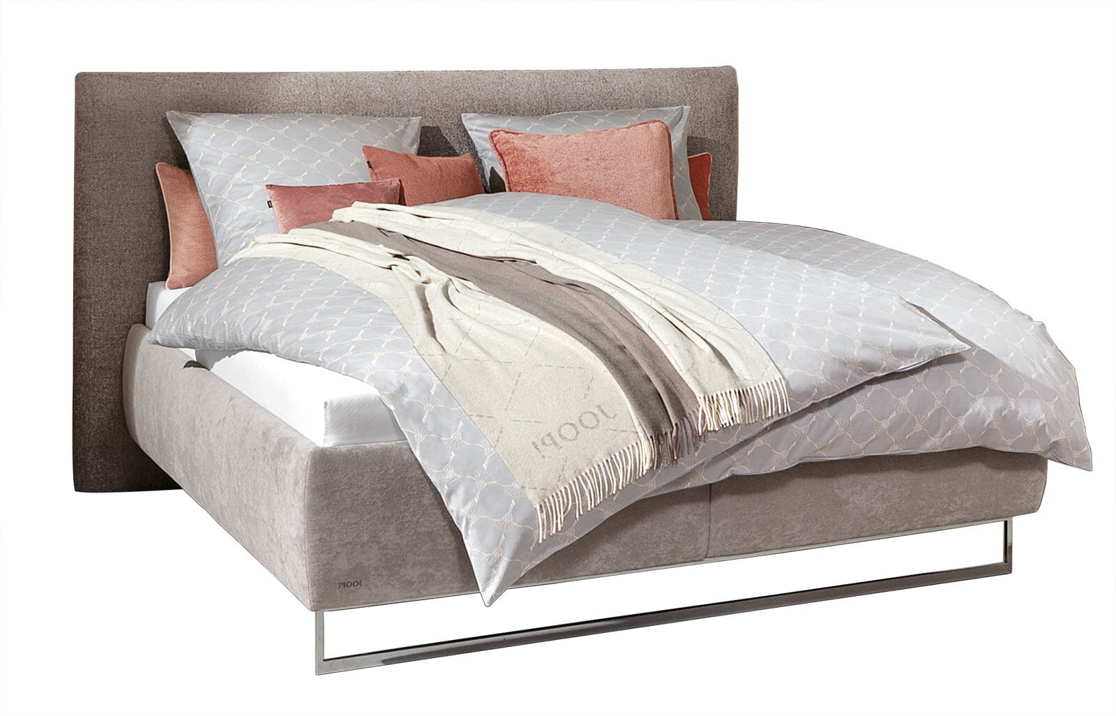 JOOP! Polsterbett BEDSYSTEM 180 x 200 cm grau/ beige