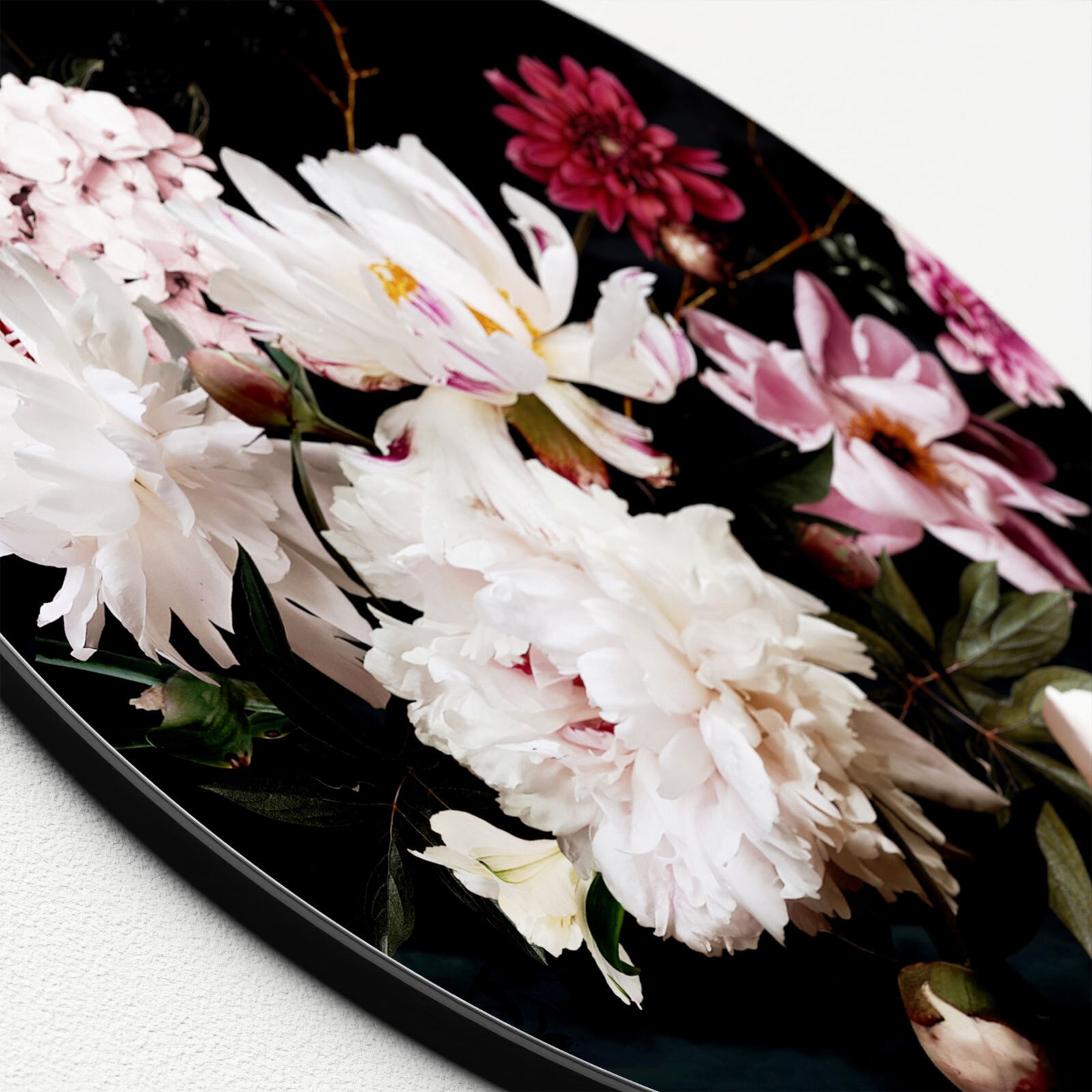 PRO ART Glas-Art Bild BAROQUE FLOWERS V Ø 30 cm mehrfarbig