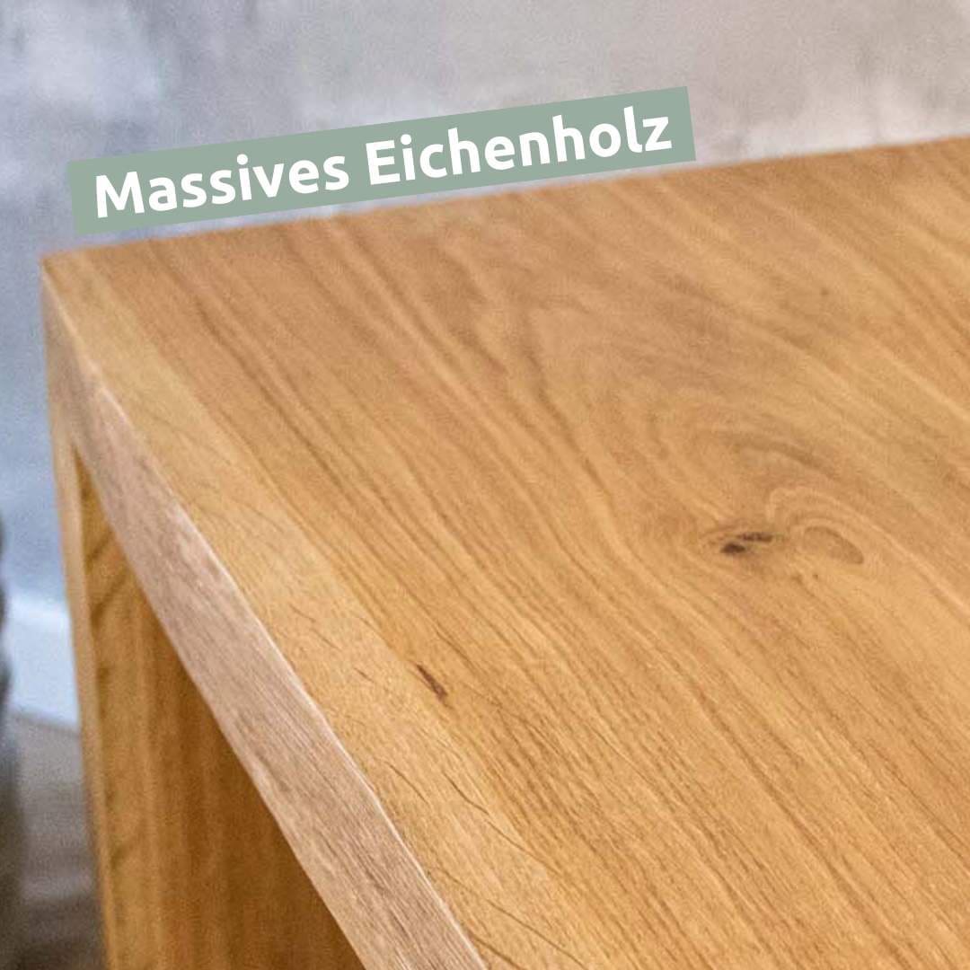 holz4home Massivholzbank 100 x 45 cm Eiche geölt mit Baumkante