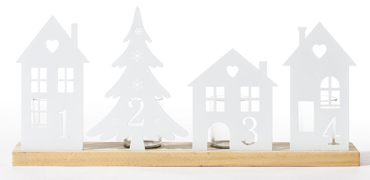 casaNOVA Weihnachten Teelichthalter ADVENT weiß