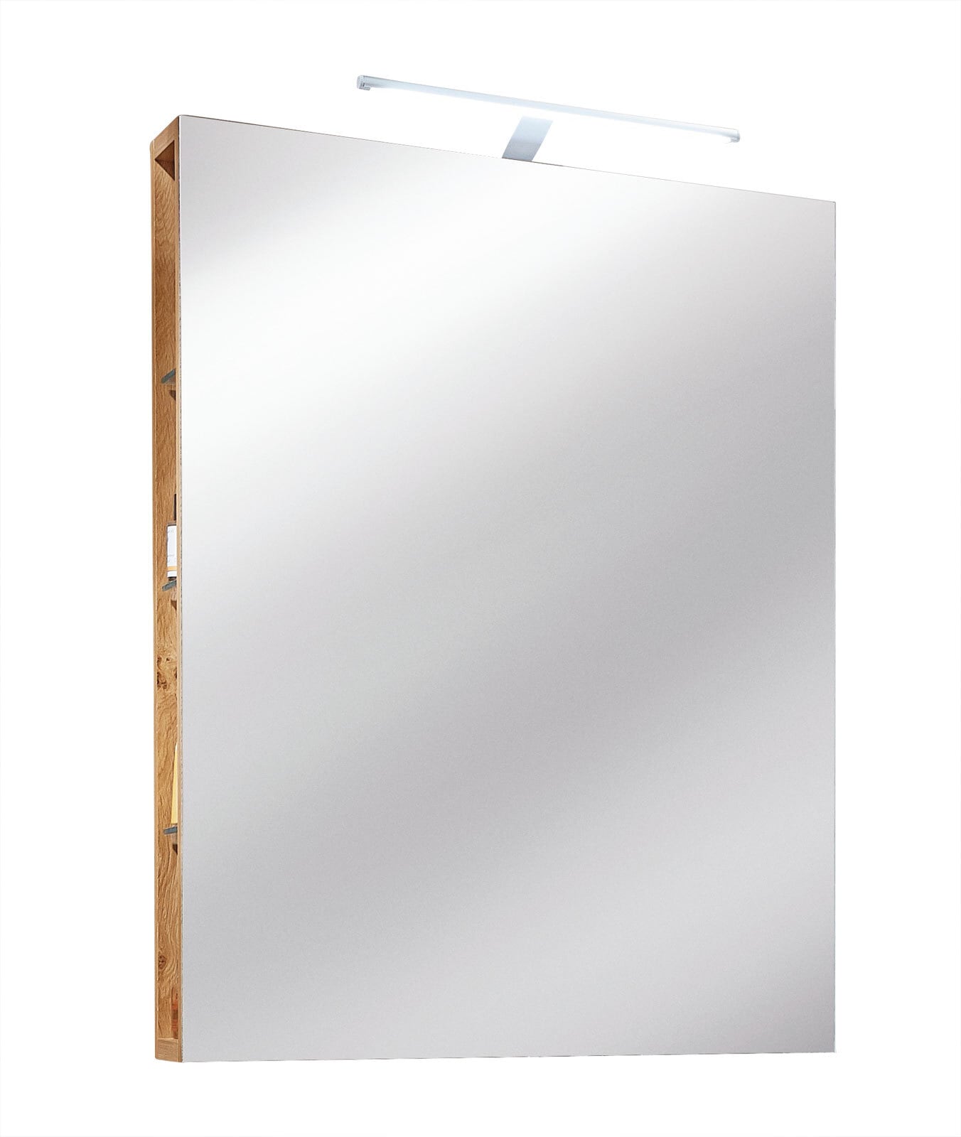 Spiegel mit Seitenregalen 52,4 x 84,8 cm braun