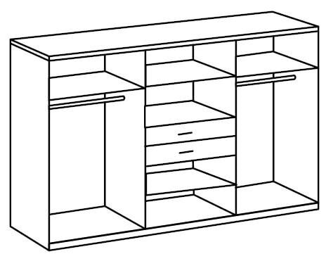 Kleiderschrank MINNESOTA 270 x 208 x 58 cm Holznachbildung braun/grau