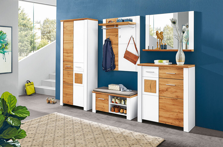 vito Schuhschrank MATERIO 39 x 90 x 105 cm Holznachbildung braun/weiß