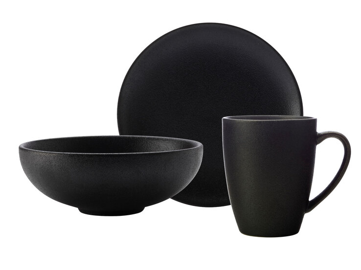 MAXWELL & WILLIAMS Kaffeebecher CAVIAR BLACK 4er Set - je 400 ml schwarz