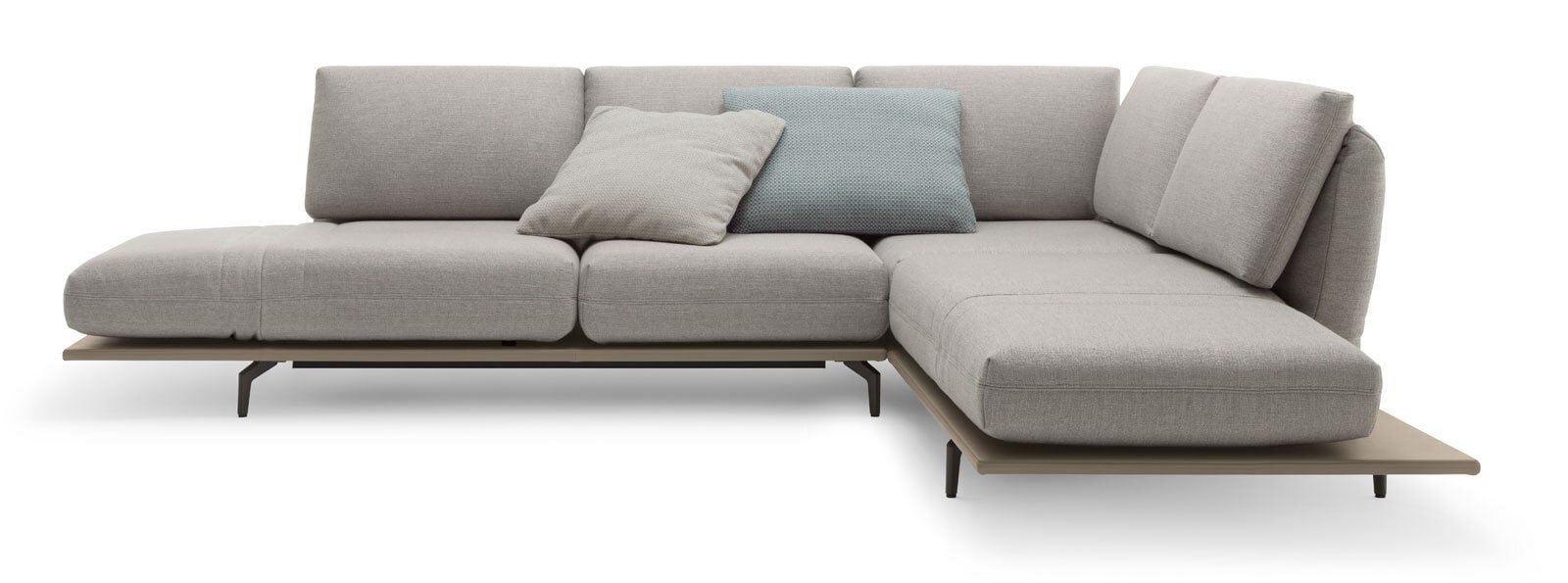 ROLF BENZ Ecksofa AURA 288 x 215 cm hellgrau