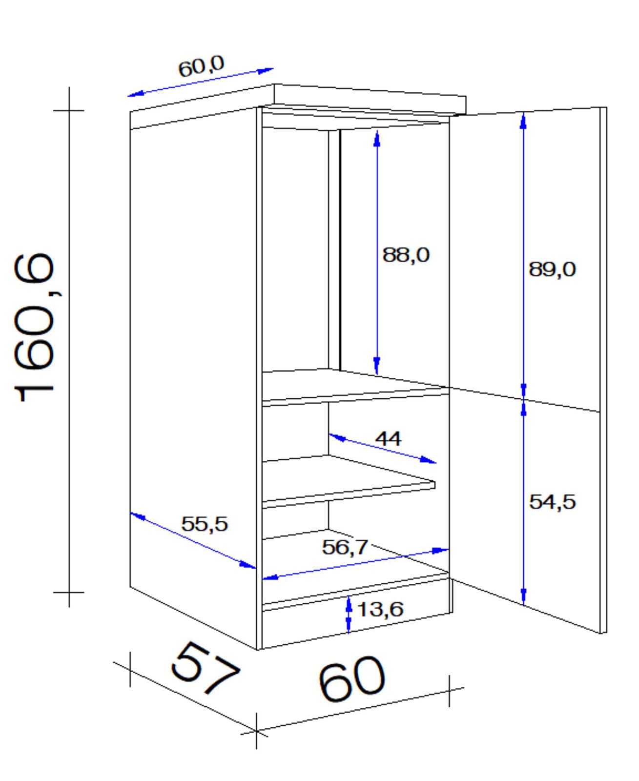 Küchen Geräteumbauschrank WITO 161 cm weiß