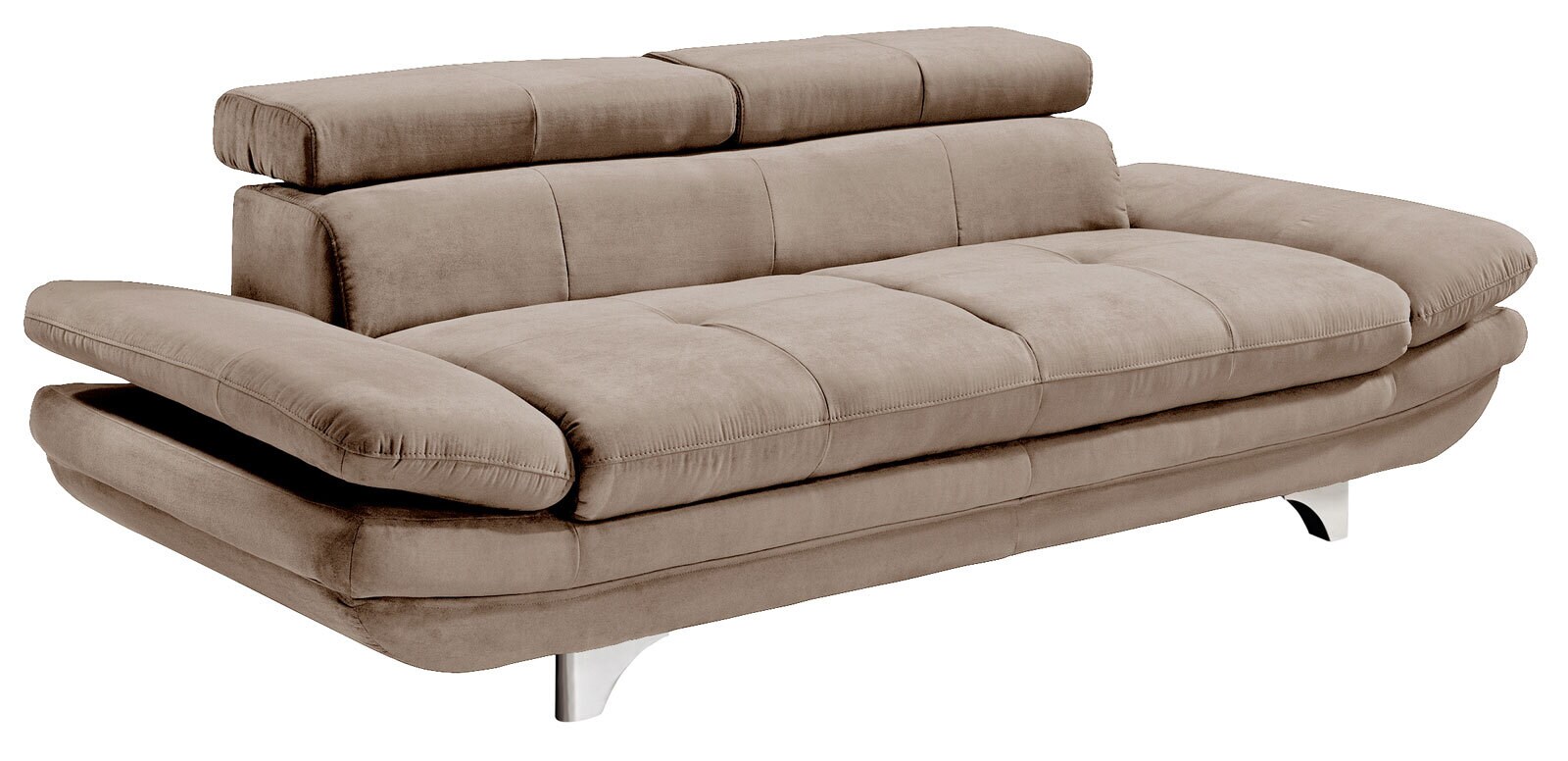 Sofa 3-Sitzer COTTA 104 x 233 cm Lederlook sandbeige