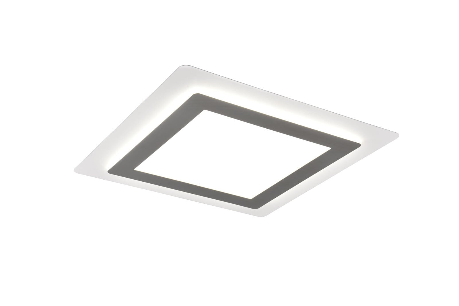 TRIO LED Deckenlampe MORGAN 45 x 45 cm nickelfarbig