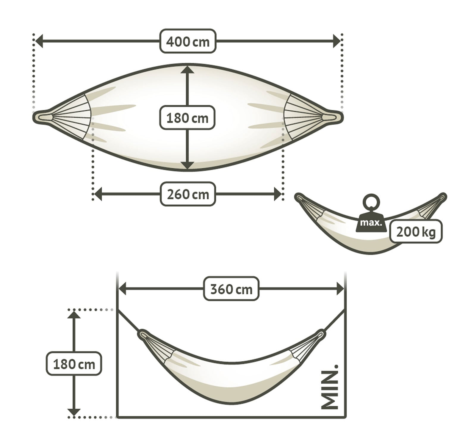 LA SIESTA Hängematte Kingsize MODESTA Olive