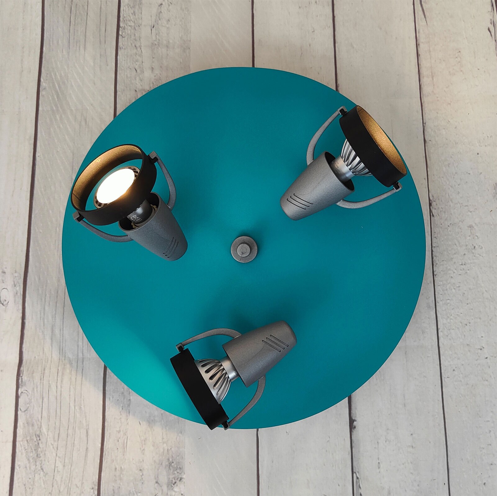 niermann Retrofit Kinderlampe Decke 3 Spots STRAHLER petrol