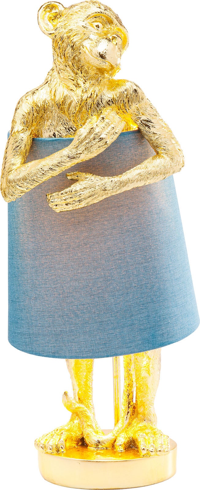 KARE DESIGN Retrofit Tischlampe MONKEY goldfarbig /blau