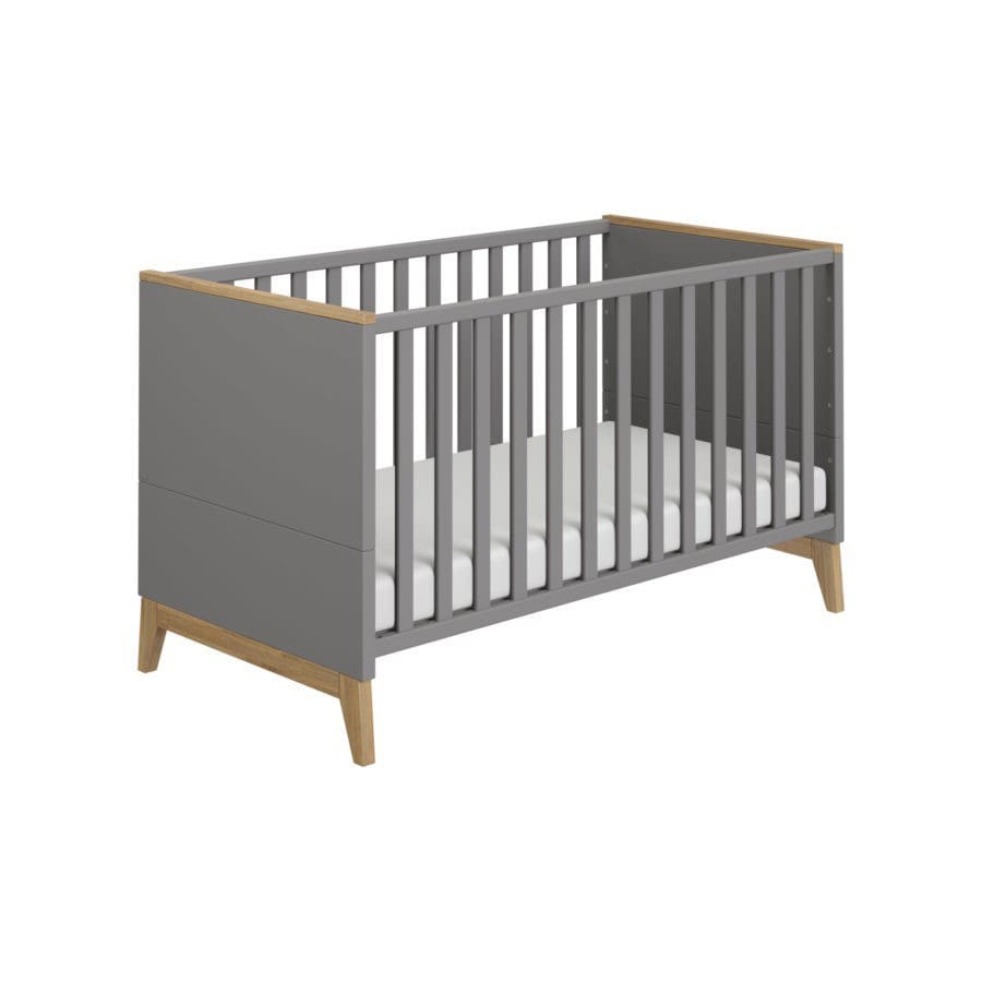 PAIDI Babybett STEN 70 x 140 cm grau/ braun