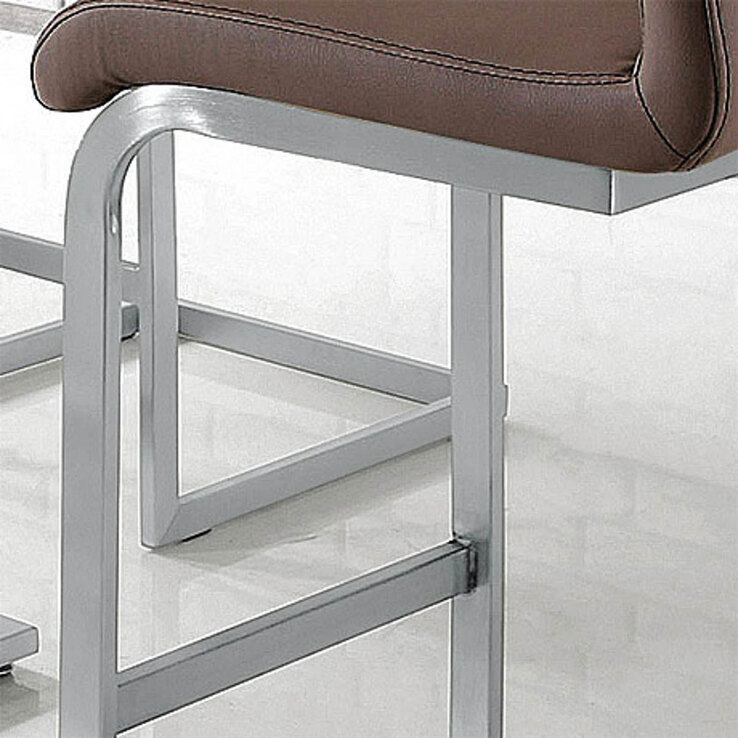 MONDO Barstuhl AMATI 2er Set Edelstahl /Lederlook Taupe