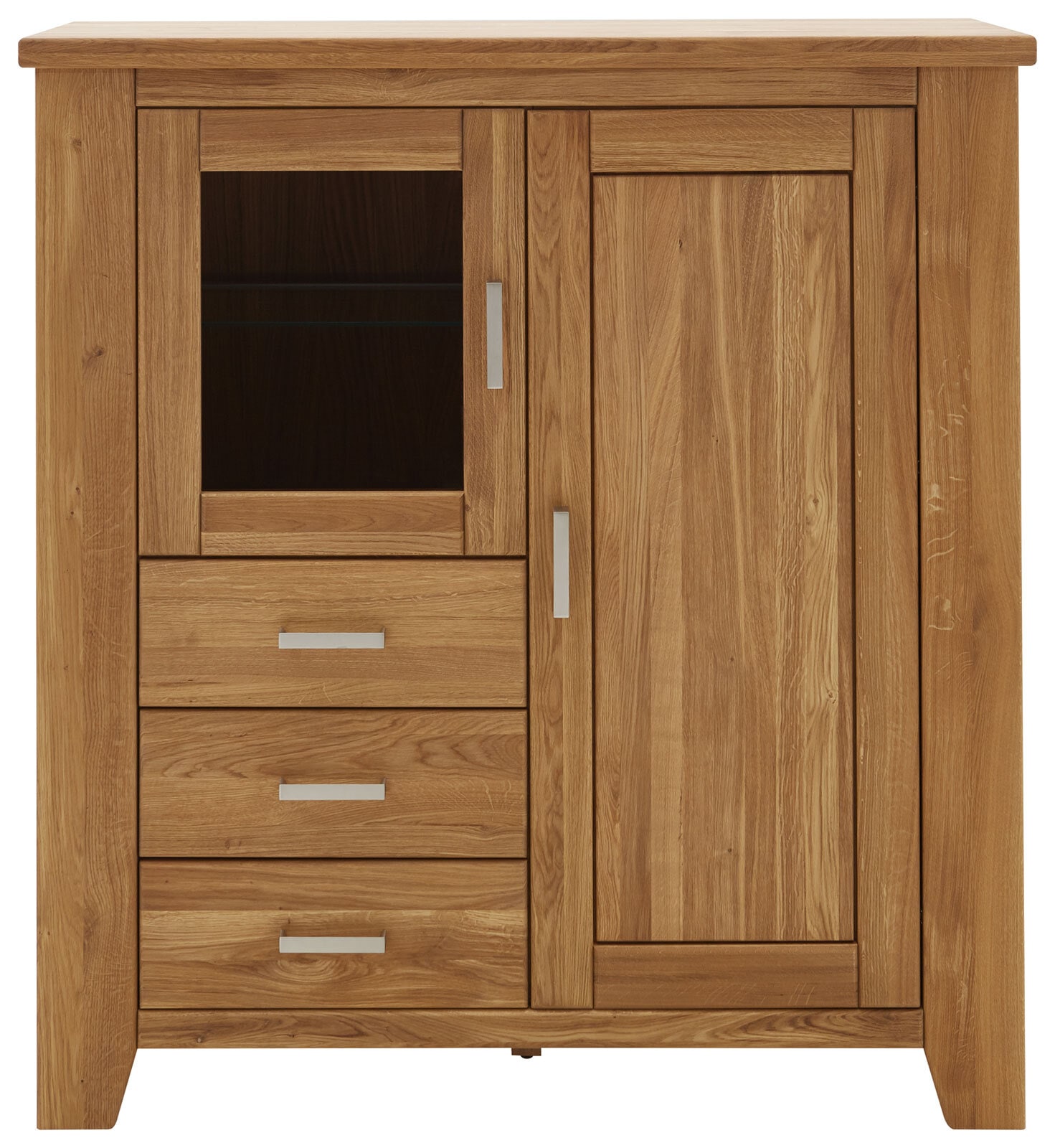 Highboard LOFT 131 x 139 cm Eiche braun