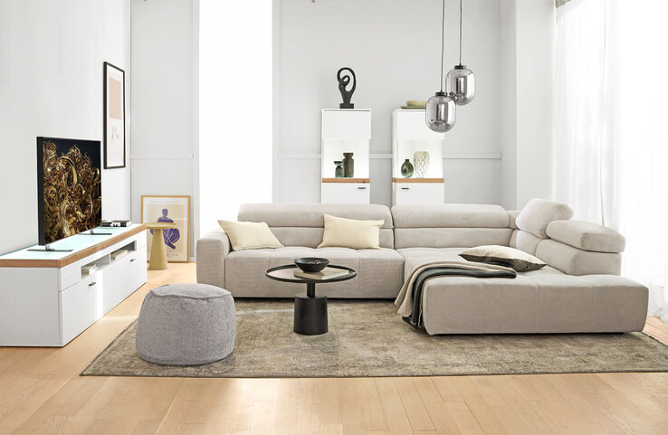 Sitzsack-Hocker KAYLA 41 x 60 cm hellgrau
