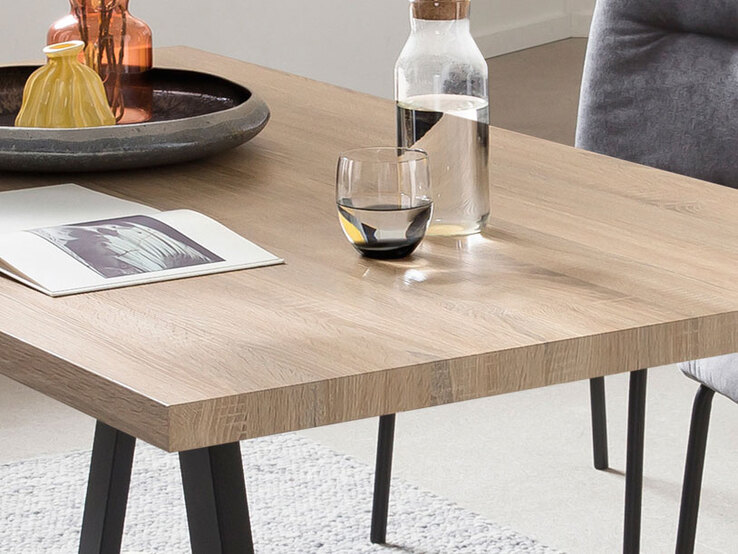 CASAVANTI Esstisch 160 x 90 cm Sonoma Eiche/schwarz