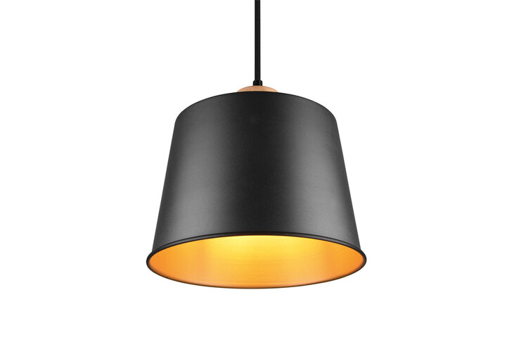 TRIO Retrofit Pendelleuchte HARRIS 1-flg schwarz /Holz