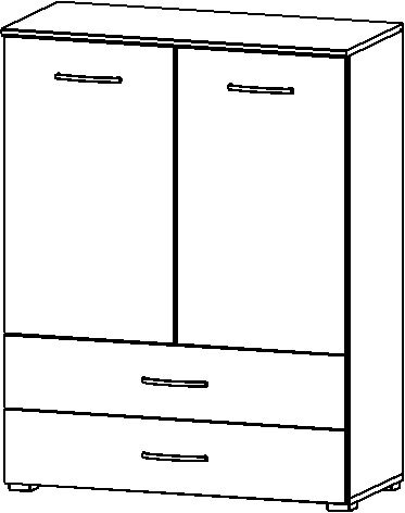 Kommode ADITIO II 93 x 119 cm Sonoma Eiche 