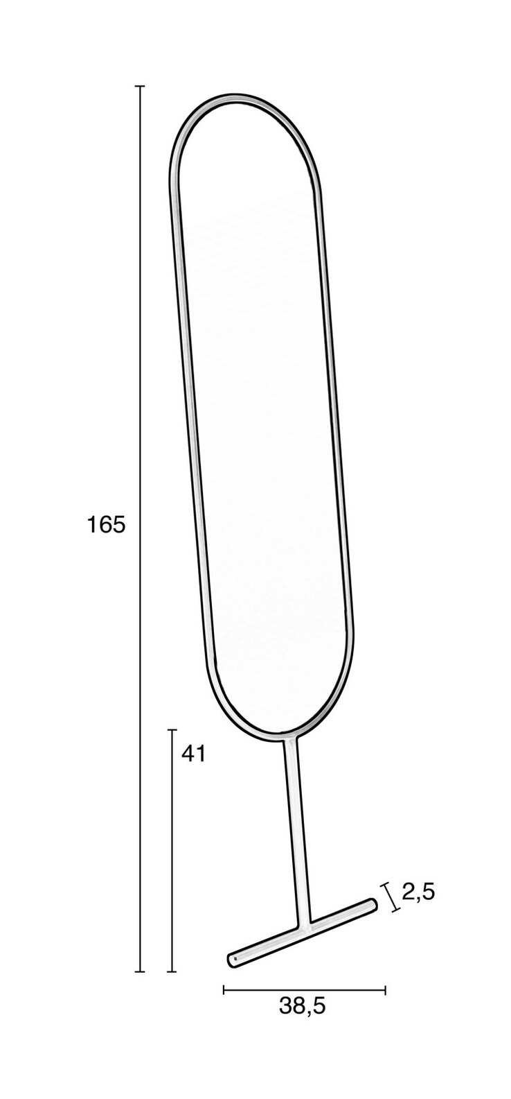 zuiver Spiegel TESS 165 cm Stahlrahmen schwarz