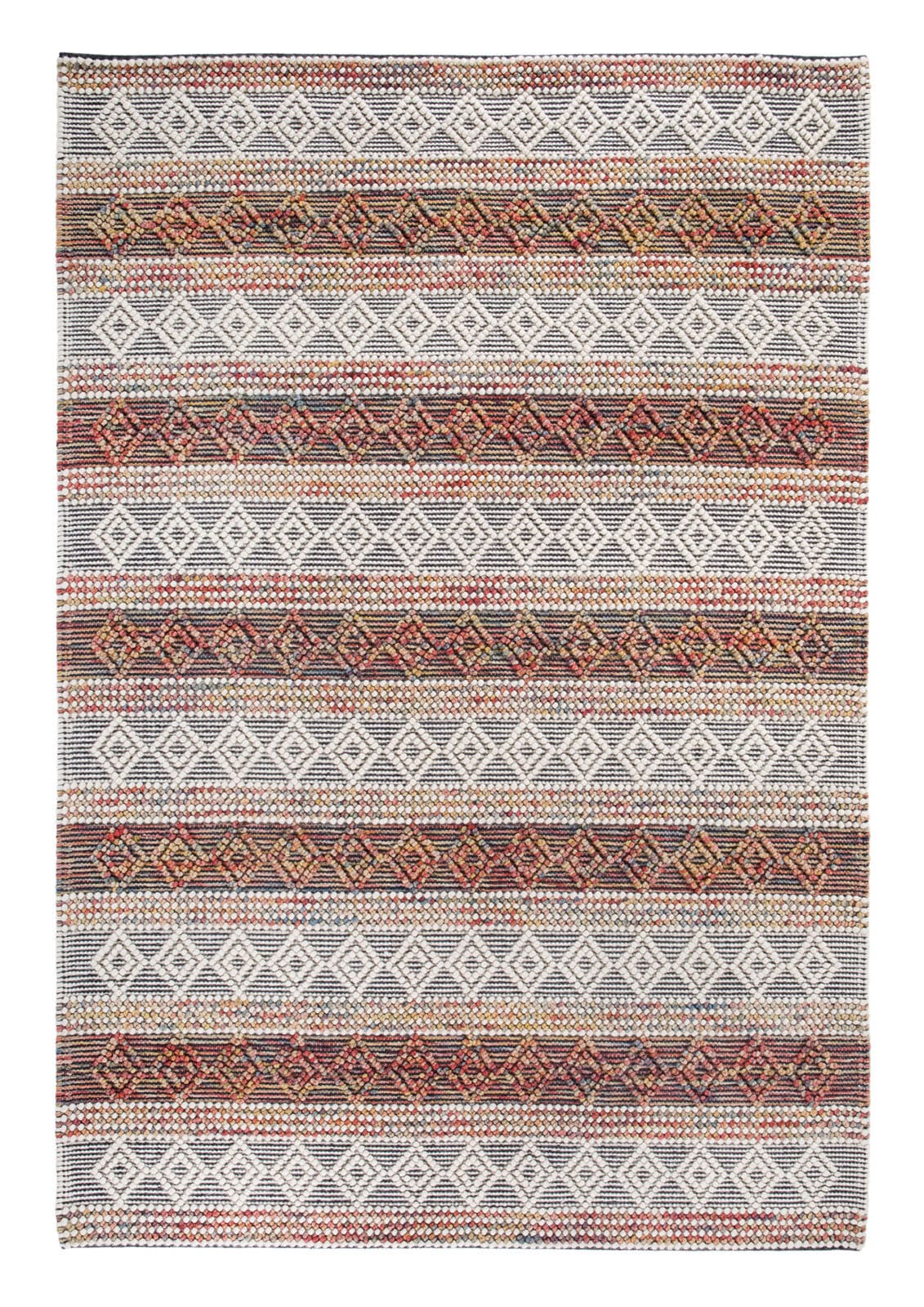 Teppich Kelim MALMÖ 130 x 190 cm creme/mehrfarbig