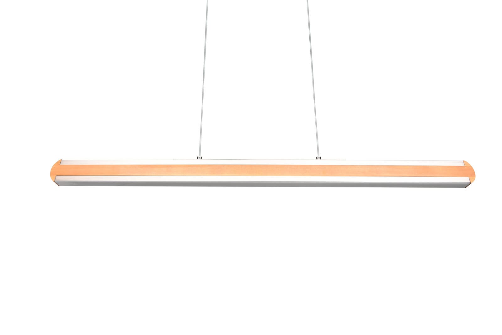 TRIO LED Pendellampe DEACON 110 cm grau /Naturholz