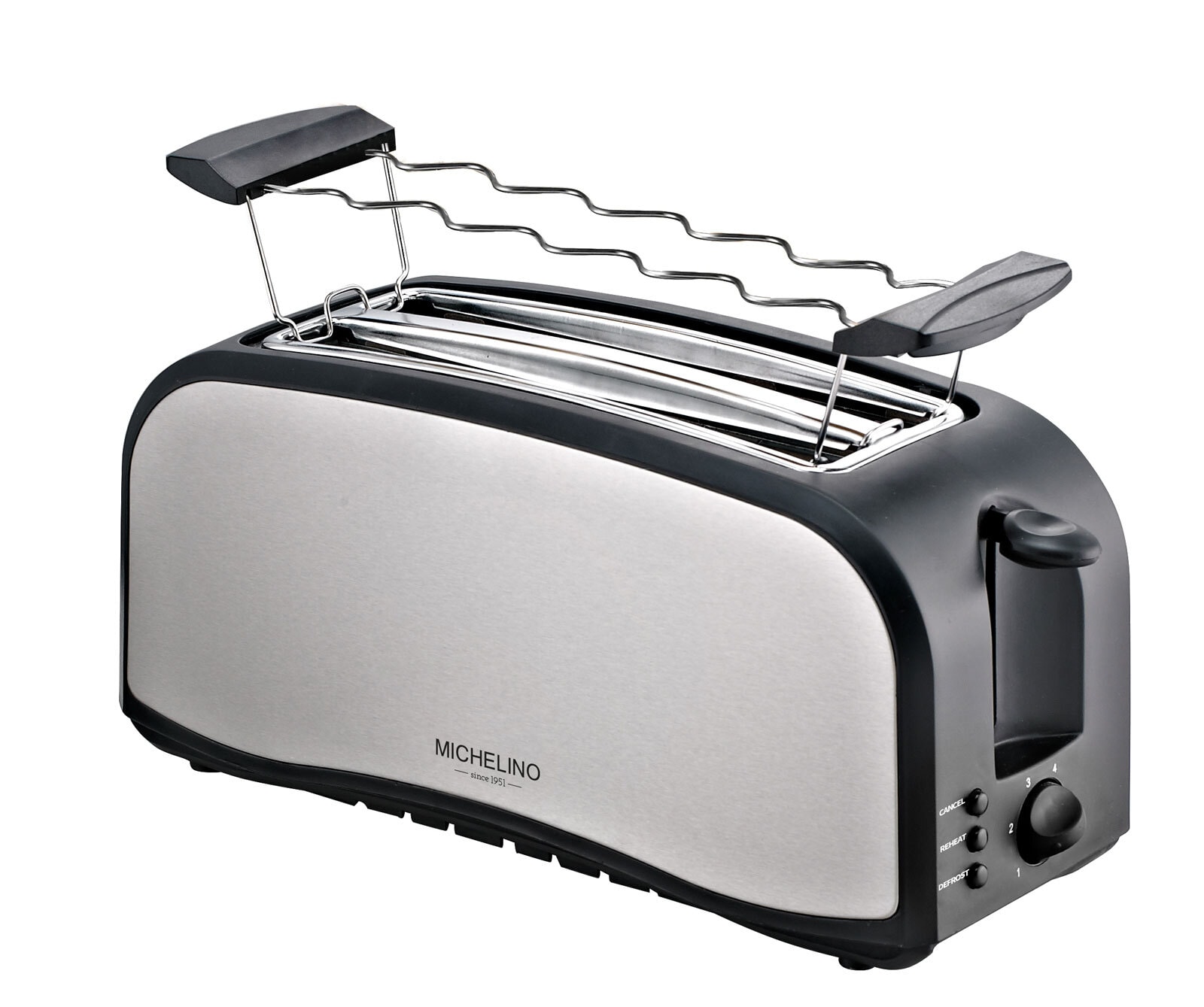 MICHELINO Toaster 4-Scheiben schwarz/ silberfarbig