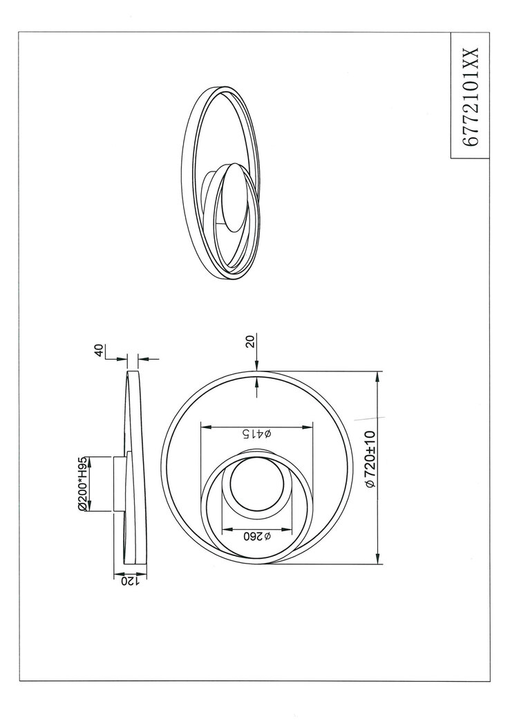 CINQUE LED Deckenlampe CIOLA 72 cm nickelfarbig