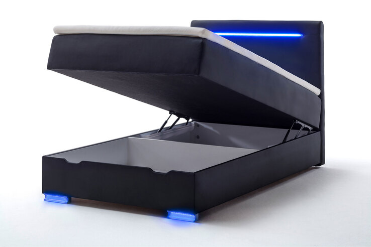 Boxspringbett LAS VEGAS 140 x 200 cm schwarz