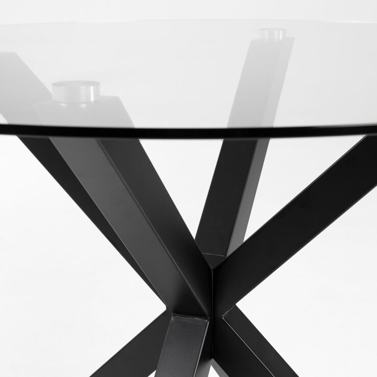 Kave Home Couchtisch rund ARGO 82 cm schwarz /Klarglas