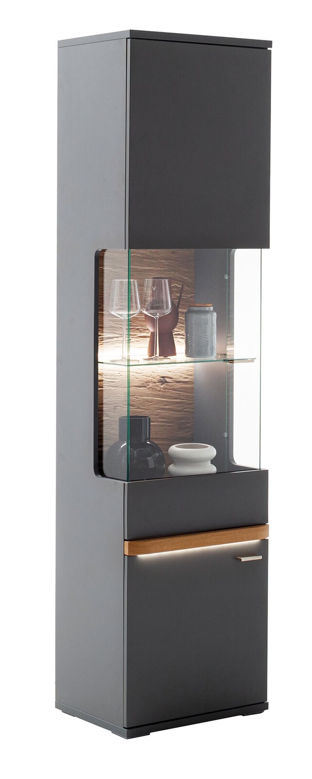 Vitrine CHARLOTTE grau 50 cm