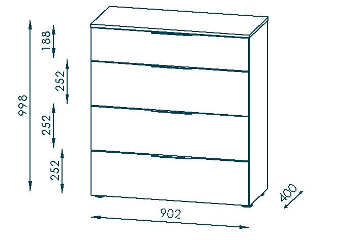 Kommode TREND WOOD 90 cm Asteiche