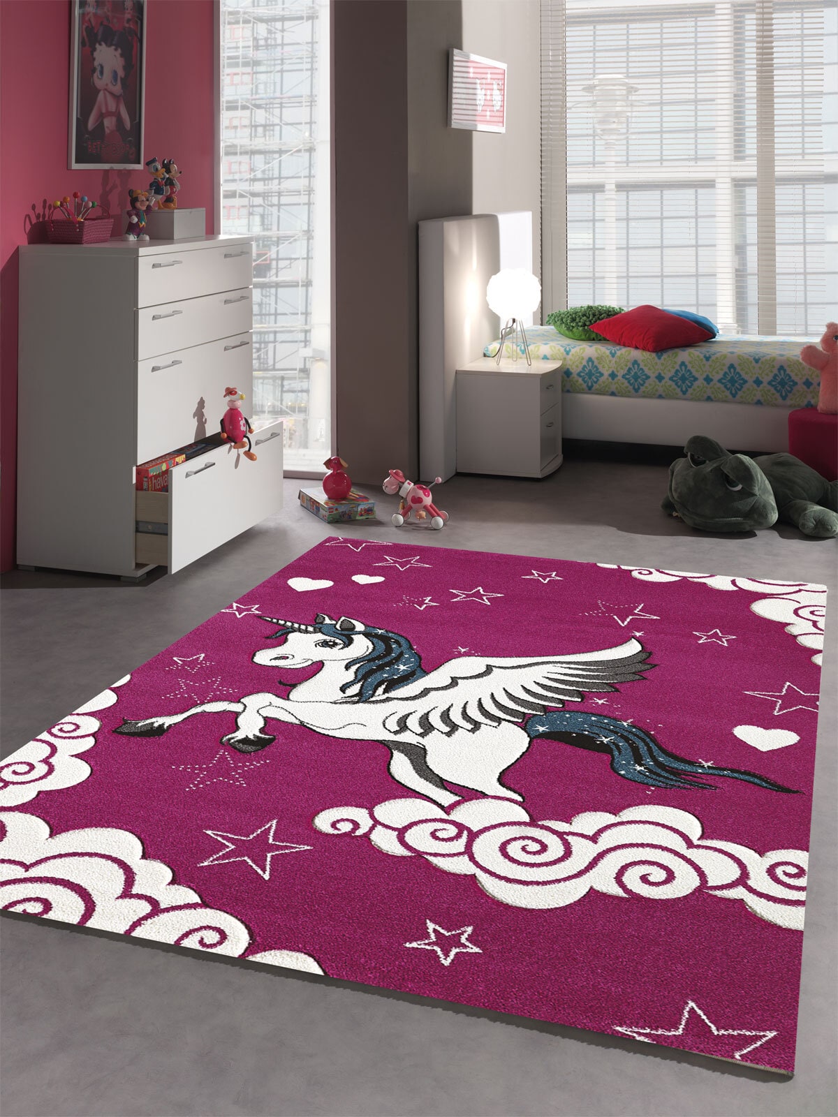 Webteppich PASTEL KIDS 120 x 170 cm pink