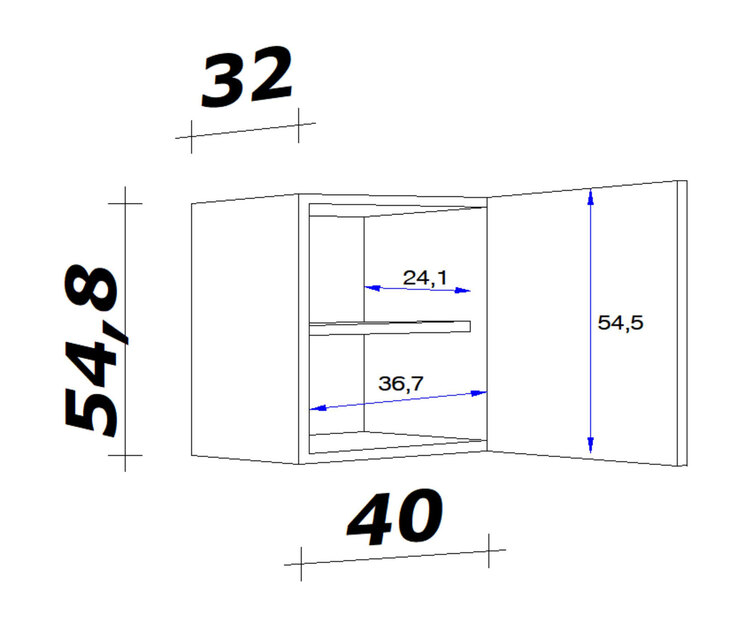 Küchen Oberschrank WITO 40 cm weiß