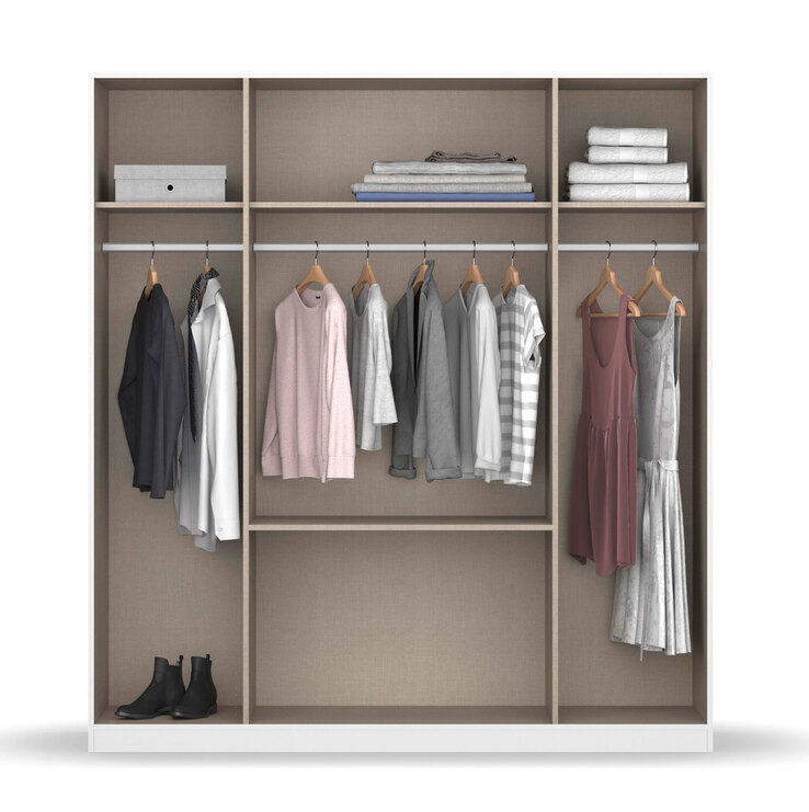 self Kleiderschrank DARIA 181 x 197 x 54 cm Holznachbildung weiß