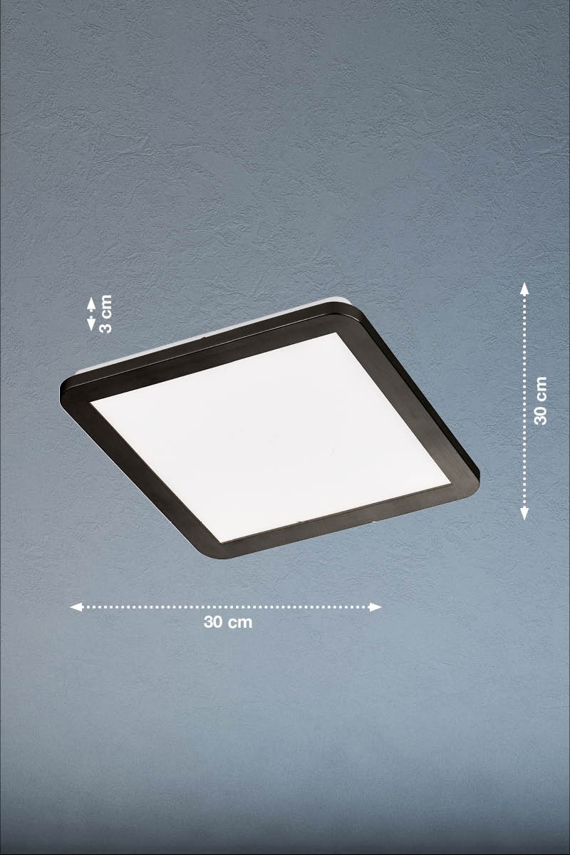SCHÖNER WOHNEN-Kollektion LED Badlampe Decke FLAT 30 x 30 cm schwarz