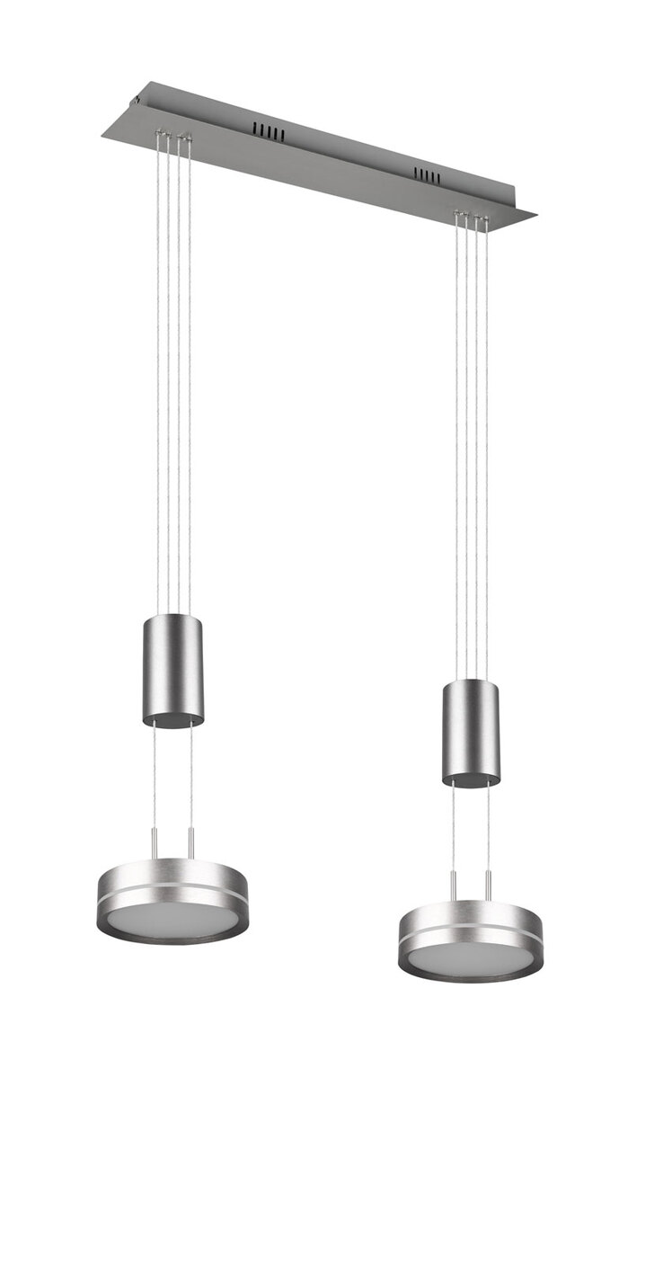 TRIO LED Balkenpendel FRANKLIN 2-flg nickelfarbig