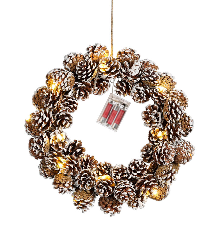 MICA DECORATIONS LED Lichtobjekt Weihnachtskranz 38 cm braun
