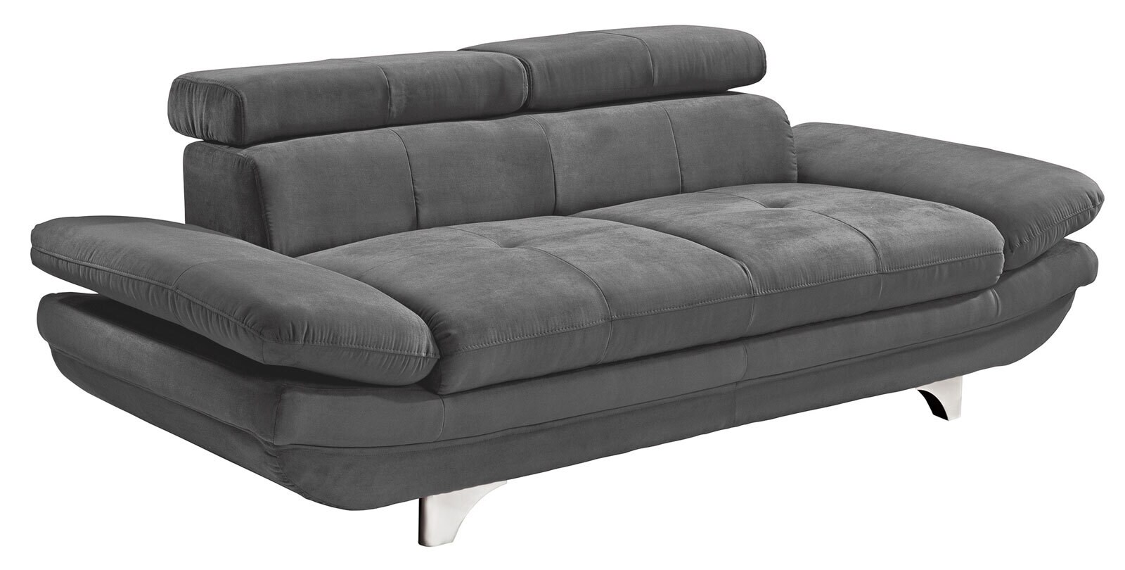 Sofa 2-Sitzer COTTA 218 x 104 cm Stoffbezug darkgrey